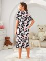 Women's Cute Panda Pattern Print Sleepwear Dress