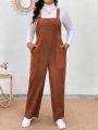 Women's Plus Size Solid Color Overalls