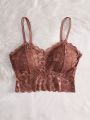 Lace Wireless Camisole Bra With Adjustable Straps