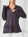 Plus Size Solid Color Sports T-shirt