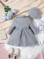 Baby Girls' Button-up Cardigan With Bow Decoration