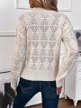 Women's Hollow Knitted Drop Shoulder Sweater