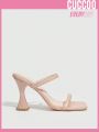 Cuccoo Everyday Collection Square Toe Mule High Heeled Sandals