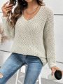 SHEIN Frenchy Women's Long Sleeve Hollow Out Sweater