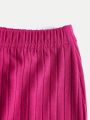 SHEIN Teen Girl Square Neck Crop Tee & Pencil Skirt