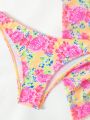 SHEIN Swim Mod 3pcs/Set Flower Print Swimsuit