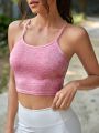 Yoga Basic Space Dye Cut Out Back Sports Cami Top