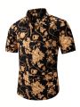 Men'S Floral Print Short Sleeve Shirt