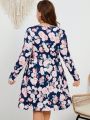 EMERY ROSE Plus Size Women'S Floral Printed Dress