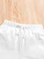 SHEIN Kids EVRYDAY Little Girls' Knotted Waistband Shorts