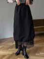 FRIFUL Women's Mesh Patchwork Utility Skirt