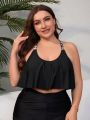 SHEIN Swim Vcay Plus Size Halter Neck Swimsuit Top