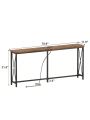 SUPERJARE 70 Inch Console Table with Outlet, Extra Long Sofa Table, Couch Table Behind Sofa, Foyer Tables