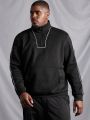 Manfinity Homme Men's Plus-size Half-zip Sweatshirt With Contrast Edge