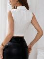 SHEIN Privé Chinese Style Qipao Button Decor Women's Sleeveless Top