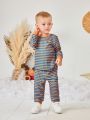 Baby Boys' Striped Printed Outfit Set