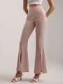 SIGLA KAYNAK High Waist Split Hem Flare Leg Pants