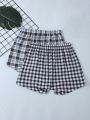 2pcs Men's Plaid Boxer Shorts With Loose Fit And High Waist For Summer