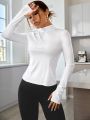 Yoga Basic Half Zip Thumb Holes Sports Sweatshirt