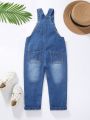 Boys' Vintage College Style Casual Loose Fit Comfortable Denim Overalls