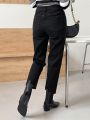 Dazy-Less Tapered Black Denim Long Pants