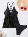 SHEIN Swim Vcay Lace Patchwork Bikini Set