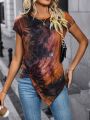 SHEIN LUNE Kink Detail Tie-Dye T-Shirt