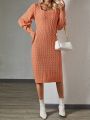 SHEIN LUNE Women's Wave Knit Sweater Dress