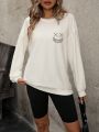 Cartoon Graphic Drop Shoulder Sweatshirt