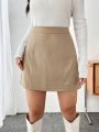 SHEIN Qutie High Waist PU Leather Skirt