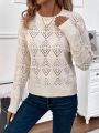 Women's Hollow Knitted Drop Shoulder Sweater