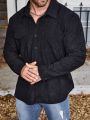 Extended Sizes Men's Plus Size Corduroy Long Sleeve Shirt