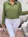 Plus Size Women's Long Sleeve Shirt