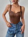 SHEIN Privé Irregular Hem Sweetheart Neckline Tank Top