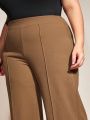 SHEIN BASICS Plus Size Solid Color Casual Pants