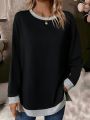 Women's Color-block Drop Shoulder Sweatshirt