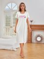 HojinArt Women'S Cartoon Printed T-Shirt Dress/ Nightgown