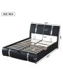 Full Size Upholstered Faux Leather Platform Bed with a Hydraulic Storage System, Durable Bedframe for Teens, Bedroom, Home Furniture, No Box Spring Required