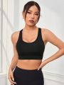 Yoga Basic Adjustable Hollow Out Sports Bra With Back Closure