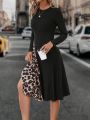 Leopard Print Asymmetrical Hem Dress