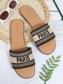 Round Toe Slip On Flat Sandals