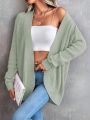 SHEIN LUNE Solid Open Front Cardigan