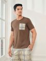 Men'S Plaid Pattern Short Sleeve T-Shirt And Long Pants Homewear Set