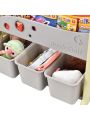 Merax Kids Toy Storage Organizer with 9 Bins, Multi-functional Nursery Organizer Kids Furniture Set Toy Storage Cabinet Unit with HDPE Shelf and Bins for Playroom, Bedroom, Living Room