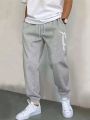 Men's Letter Print Drawstring Waist Jogger Pants