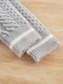 SHEIN Kids HYPEME Little Boys' Cable Knit V-neck Sweater