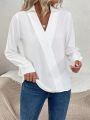 SHEIN LUNE Women's Lapel Collar Long Sleeve Shirt