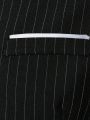 Manfinity Men's Striped Waistcoat Long Pants Business Suit Set