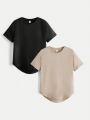 SHEIN Kids EVRYDAY 2pcs Tween Boy Round Neck Short Sleeve T-Shirt