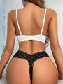 Women's Lace Bow Knot Thong Panties